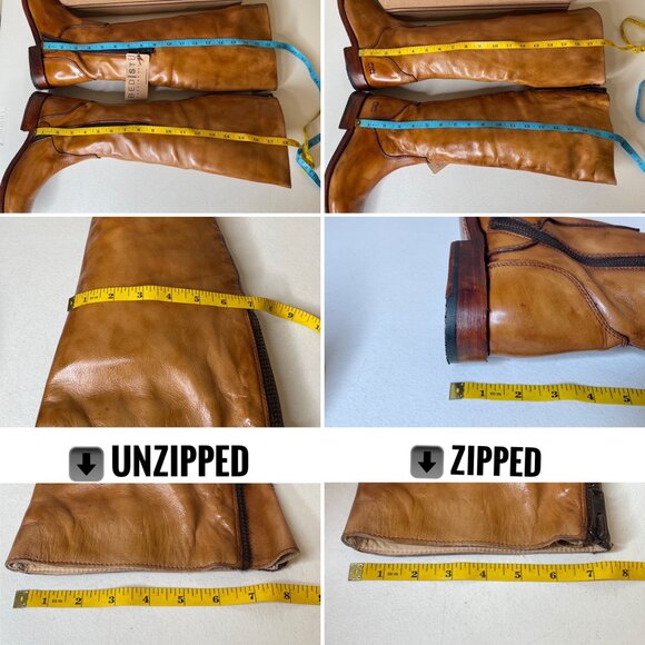 BED STU Tess Tan Distressed Leather Tall Riding Boots BEDSTU Size 8 - Picture 13 of 16